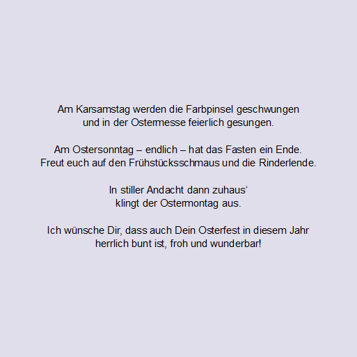 Gedicht zu Ostern, Stimmung: humorvoll