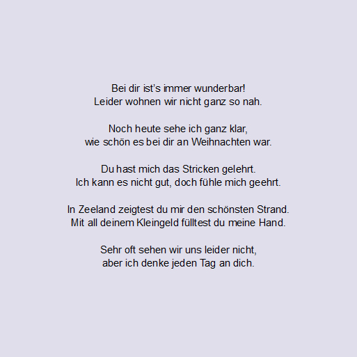 Gruß an Oma, Stimmung: nachdenklich